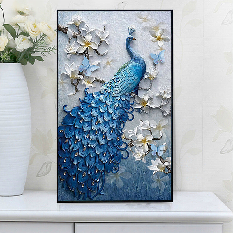 5D Diamond Painting – Elegant Peacock Blue Porch Design - JumoShop