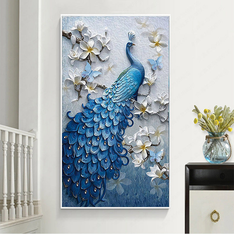 5D Diamond Painting – Elegant Peacock Blue Porch Design - JumoShop