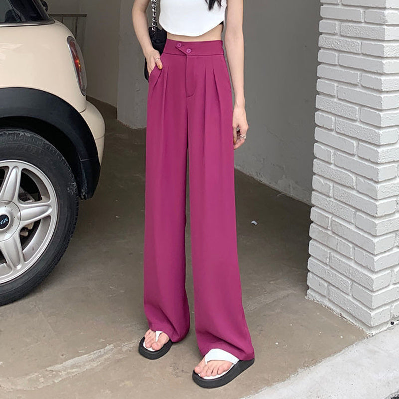 New High Waist Loose Drape Suit Wide Leg Pants