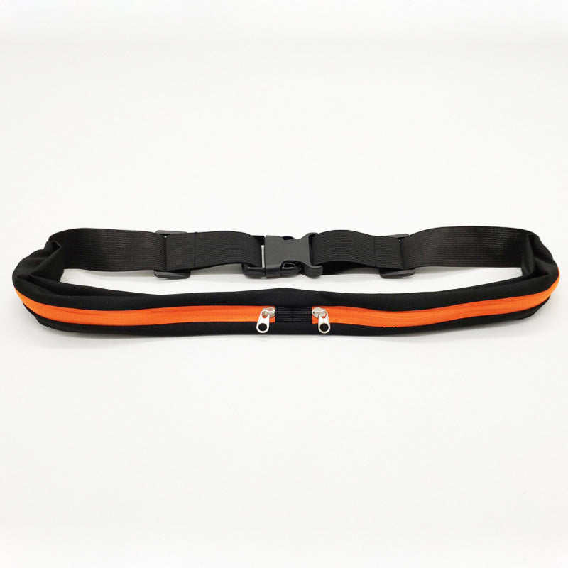 Sports Waist Bag With Double Pocket - Slim Zip Running Phone Belt Bags