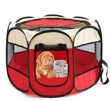 Fast Folding Octagonal Pet Fence – Waterproof Portable Dog & Cat Playpen Cage