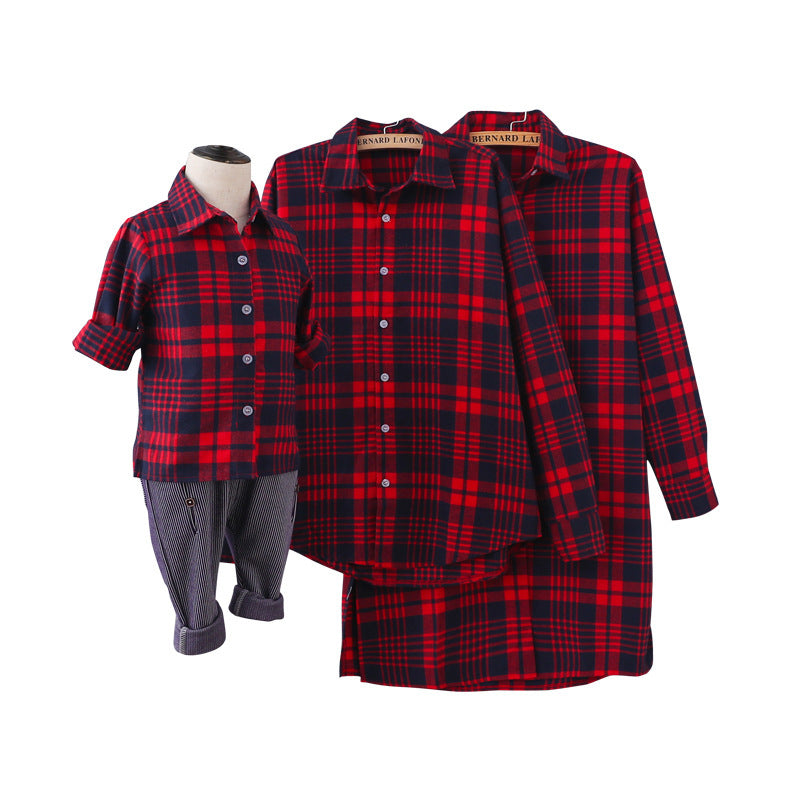 Parent-Child Red Plaid Shirt - Parent-child  Family Outfit
