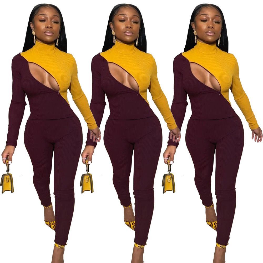 Colorblock Bodycon Jumpsuit