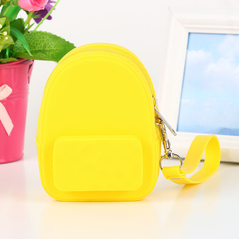 Lovely Silicone Earphone & Coin Mini Backpack – Candy Color Portable Handbag for Kids