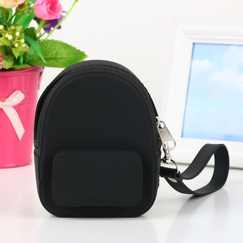 Lovely Silicone Earphone & Coin Mini Backpack – Candy Color Portable Handbag for Kids