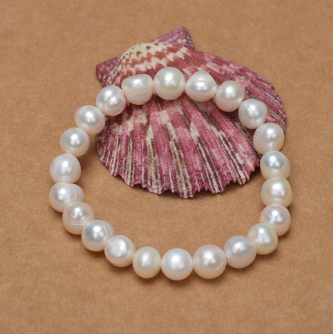Plump White Natural Pearl Necklace