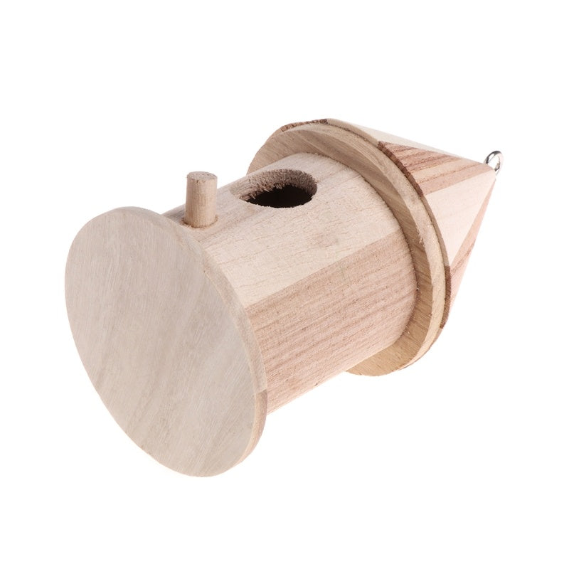 Rustic Handcrafted Wooden Outdoor Bird Nest – Pine Carved Hanging Birdhouse