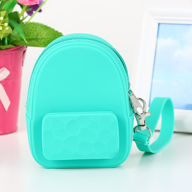 Lovely Silicone Earphone & Coin Mini Backpack – Candy Color Portable Handbag for Kids