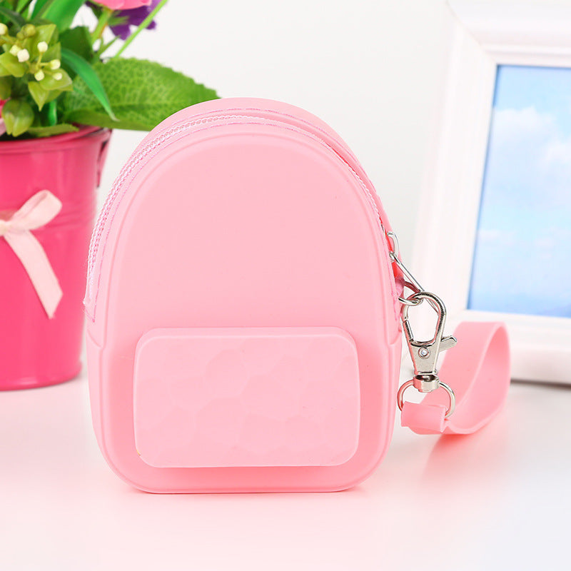 Lovely Silicone Earphone & Coin Mini Backpack – Candy Color Portable Handbag for Kids