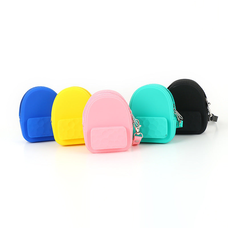 Lovely Silicone Earphone & Coin Mini Backpack – Candy Color Portable Handbag for Kids