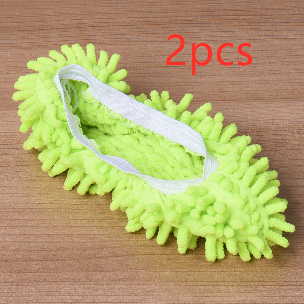 2pcs Set Multifunctional Chenille Micro Fiber Slipper Shoe Covers