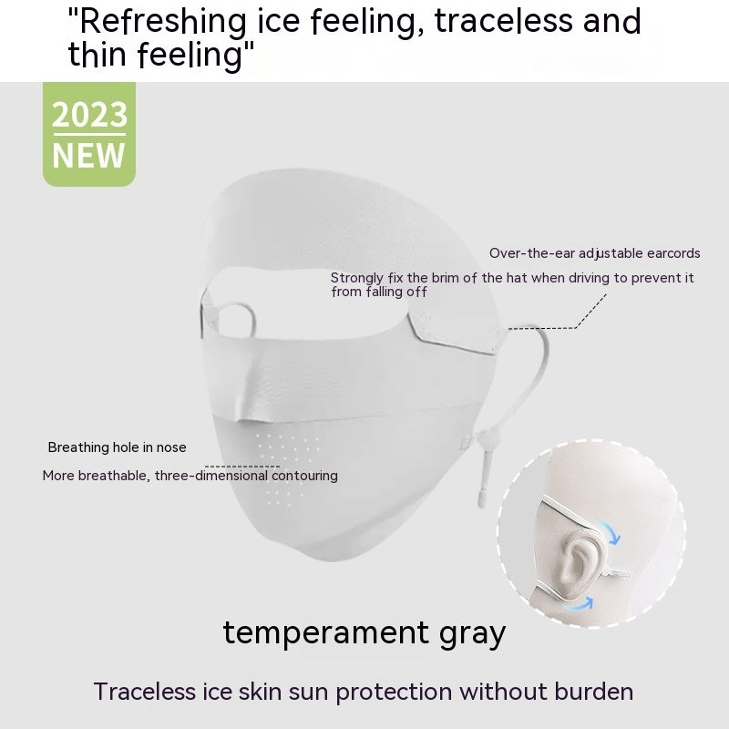 Facekini Full Face Sunscreen Mask - Breathable Thin Ice Silk