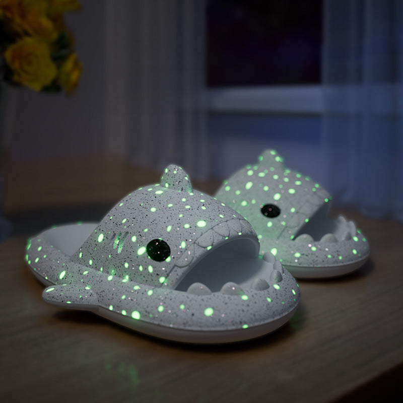 Shark Slippers With Starry Night Light - Bathroom Slippers Couple House Shoes For Women