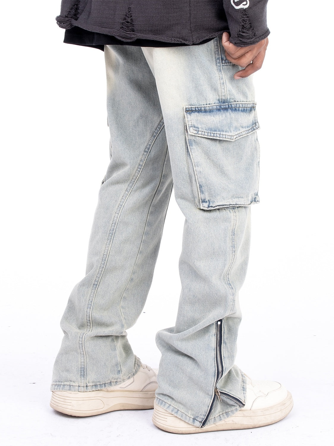 Micro Elastic Jeans With Zipper Design
