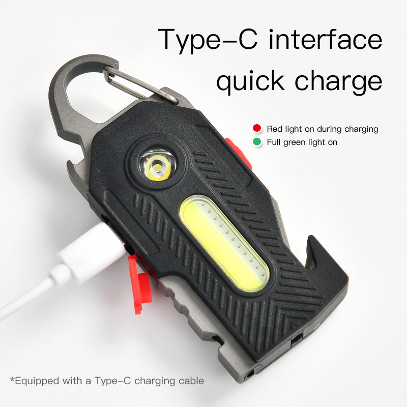 Multifunctional Charging Emergency Light - Convenient Keychain Work Light COB High Brightness Maintenance Light Outdoor Camping LED Light