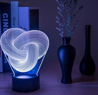 Twist Abstract LED 3D Night Light Touch - Colorful Acrylic 3D Table Lamp Decoration Lighting Baby Sleeping Mood Lamp Best Gift