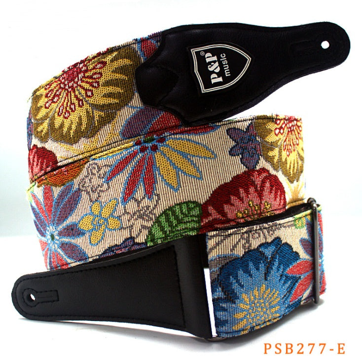 Guitar Bass Strap -- embroidery thickening and widening