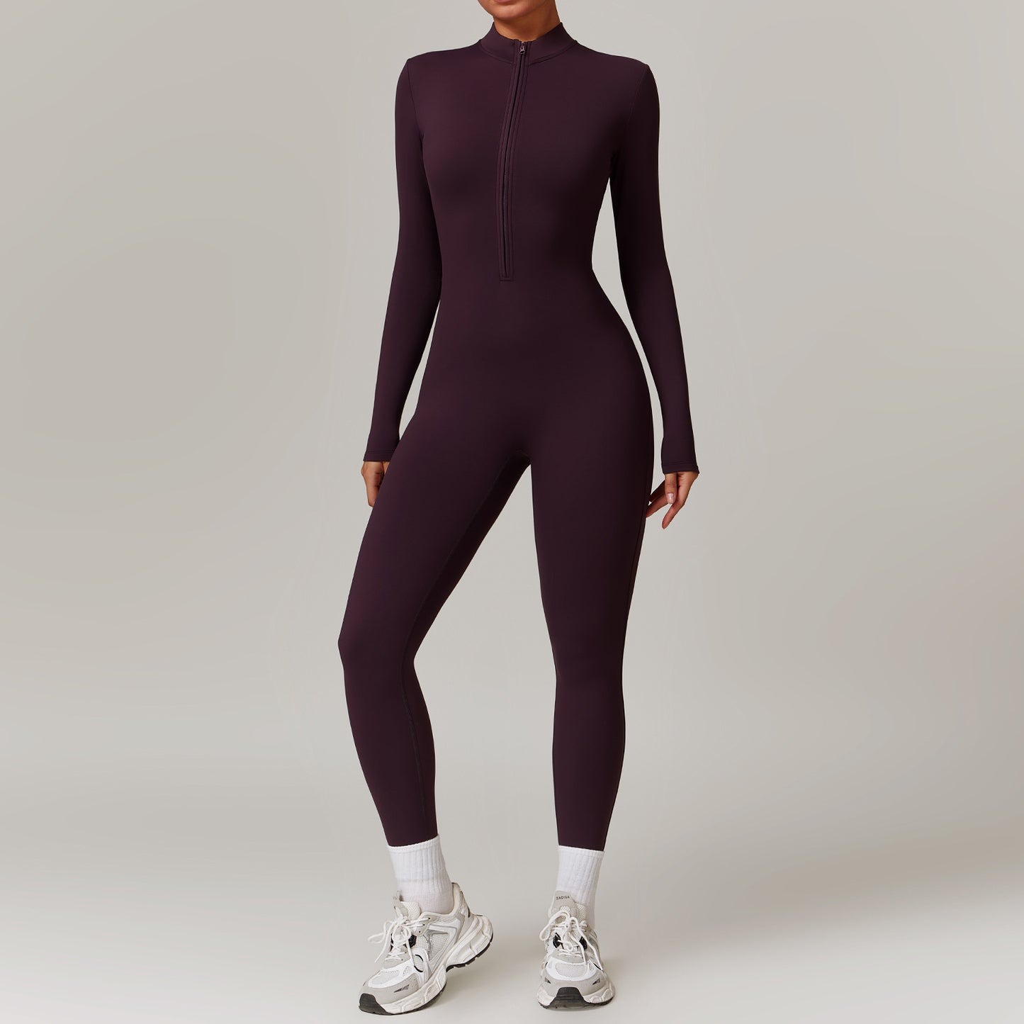 Warm Zipper Long-sleeved Yoga Jumpsuit -  Fitness Sports Pants Breathable Bodysuit Women's Clothing