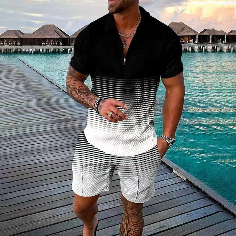 Men's Summer Short Sleeve Shorts - Casual Suit