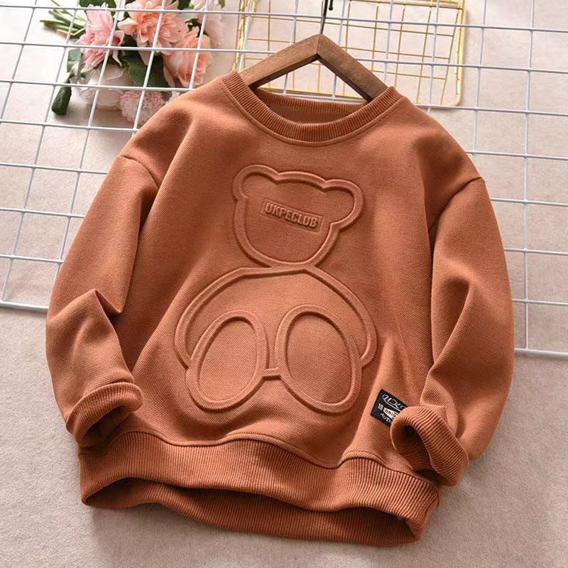 Long Sleeved T Shirt - Children Plus Velvet Bottoming Shirt