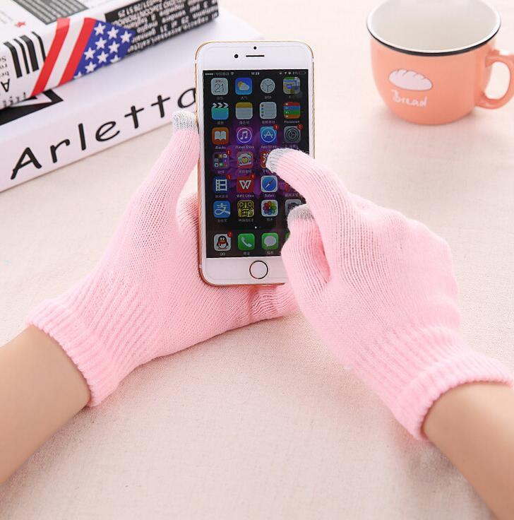 Knitted Ladies Jacquard Touch Screen Warm Fashion Winter Gloves