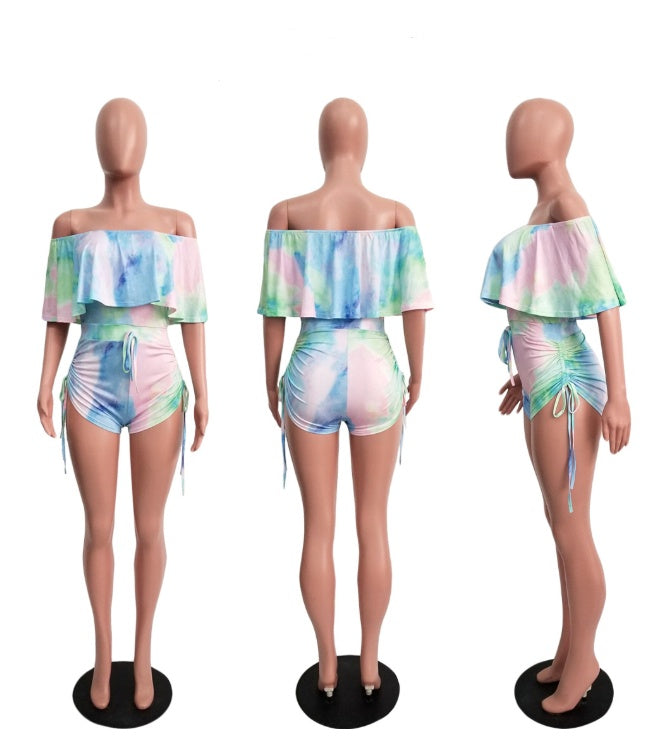 Camouflage Printed Ruffled Romper