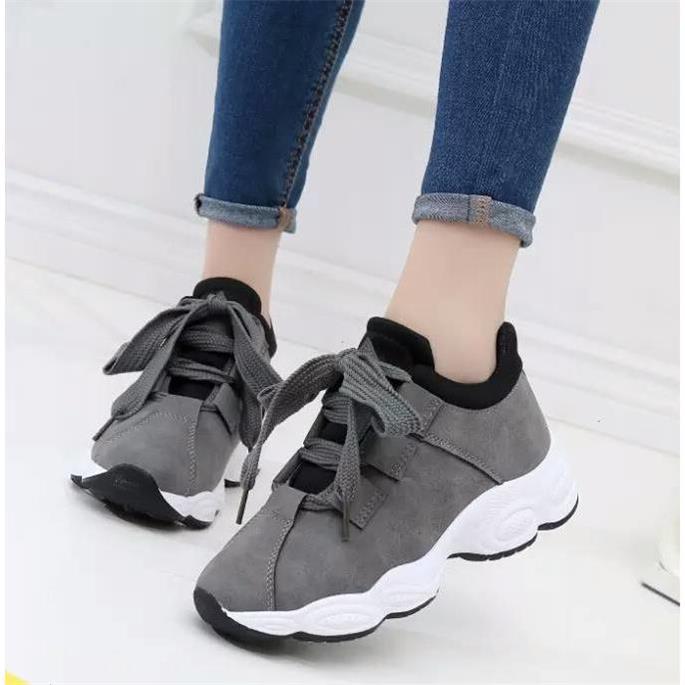 Korean Shoes - women shoes female students casual thick-soled running shoes female tide