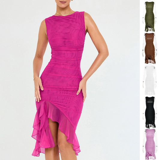 Summer Slim Skinny Sleeveless Dress - Fashion Party Club Dresses