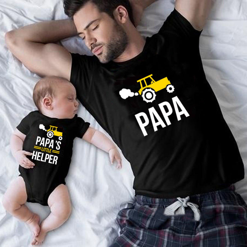Yellow Car Father And Son Outfit - Parent-child