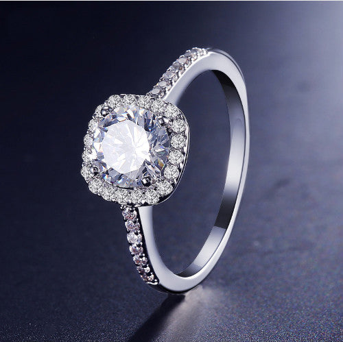 Luxury Square Bague Ring Engagement