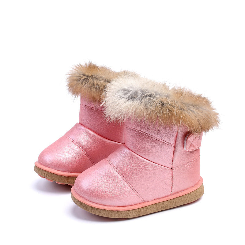 Cute Winter Warm Fur-Lined Kids Snow Boots