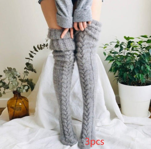 Knitted Long Socks - Over the knee lengthened stockings