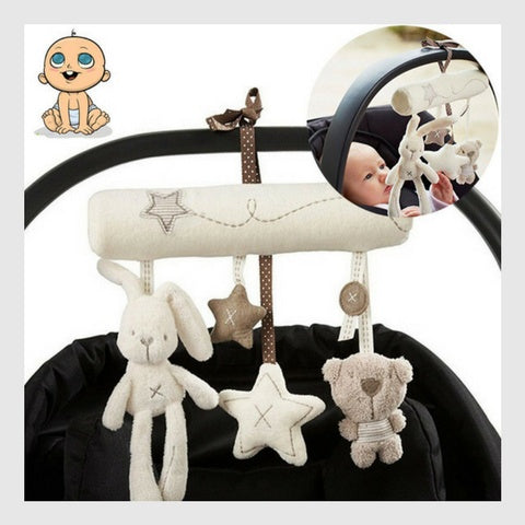 Adorable Rabbit & Bear Baby Rattle Toys - Soft Plush Crib & Stroller Hangings