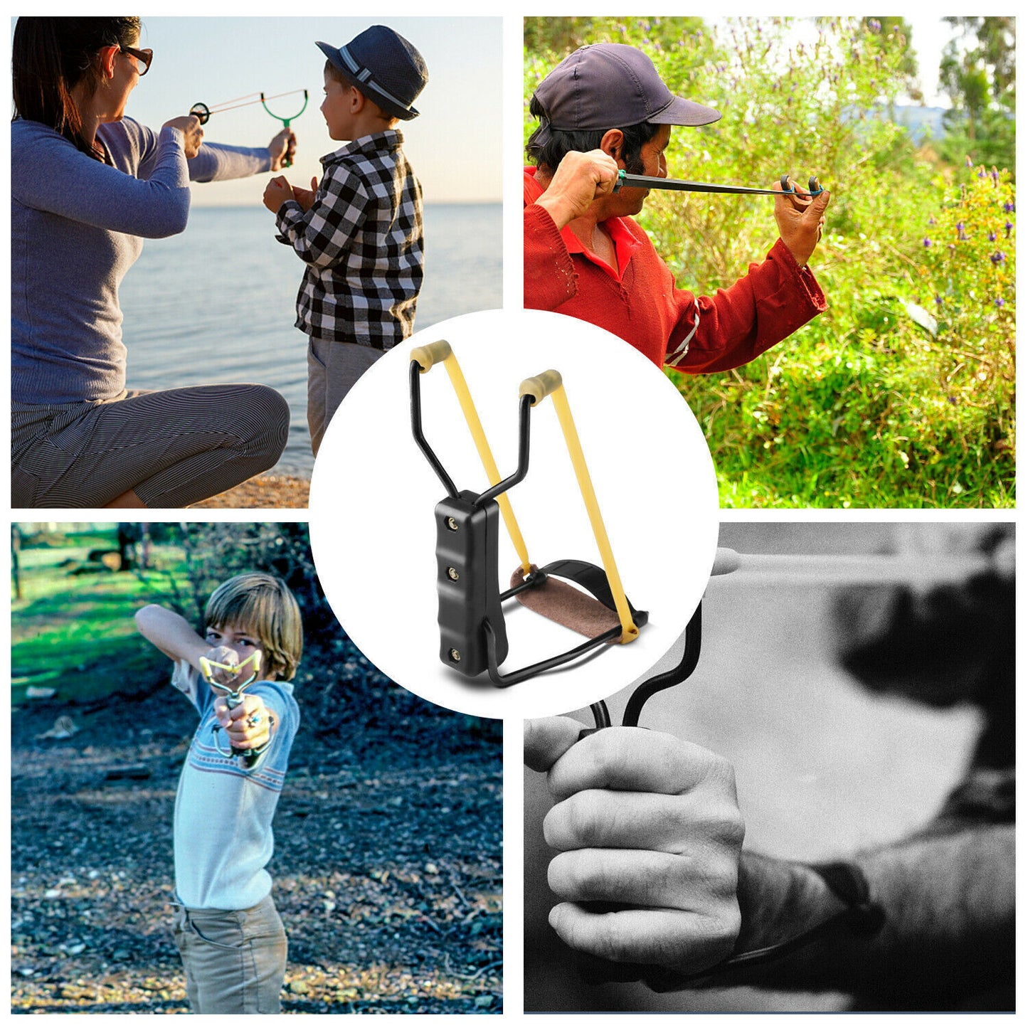 Compact Folding Sling Shot - Catapult For Hunting, Outdoor Sport Games