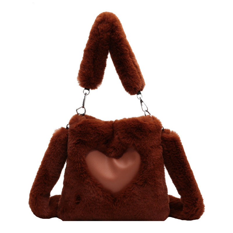 Love Handbags - Winter Plush Shoulder Bags For Women