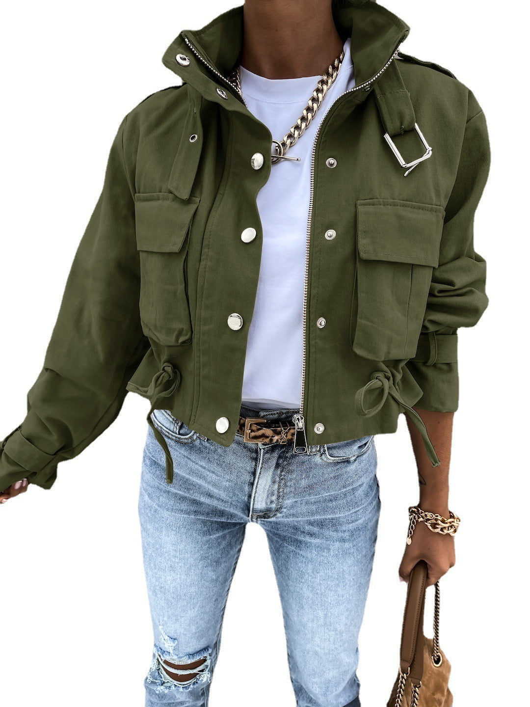 Autumn And Winter Motorcycle Jacket - Coat Short Polyester Fiber Top