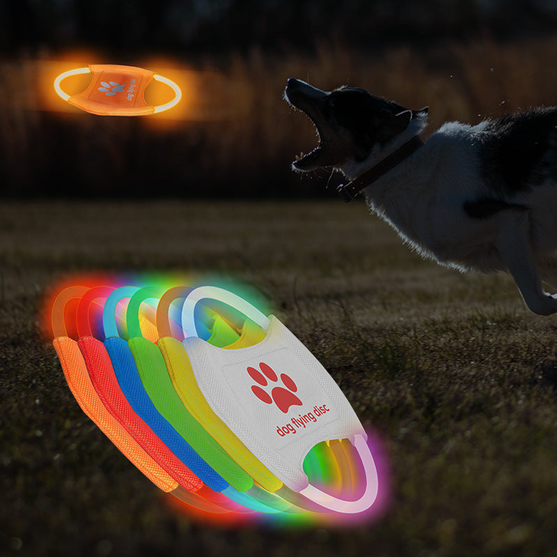 Dog Flying Discs Light Glowing LED Toy - Luminous Training Interactive