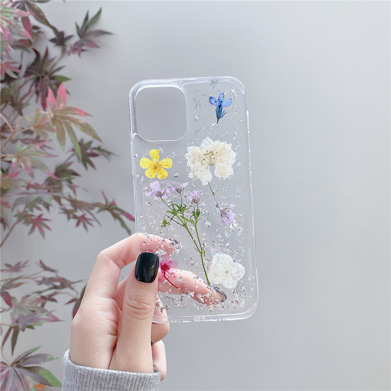 Silver Foil Phone Case - Dried Flowers For Mobile Phone Cases Epoxy Transparent