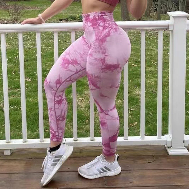 Tie Dye Leggings - Fitness Yoga Pants Seamless Push Up Workout Tights Gym Legging