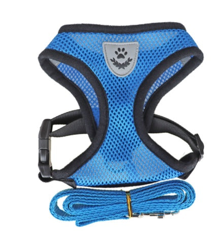 Premium Mesh Dog Harness – Breathable I-Type Chest Strap with Leash