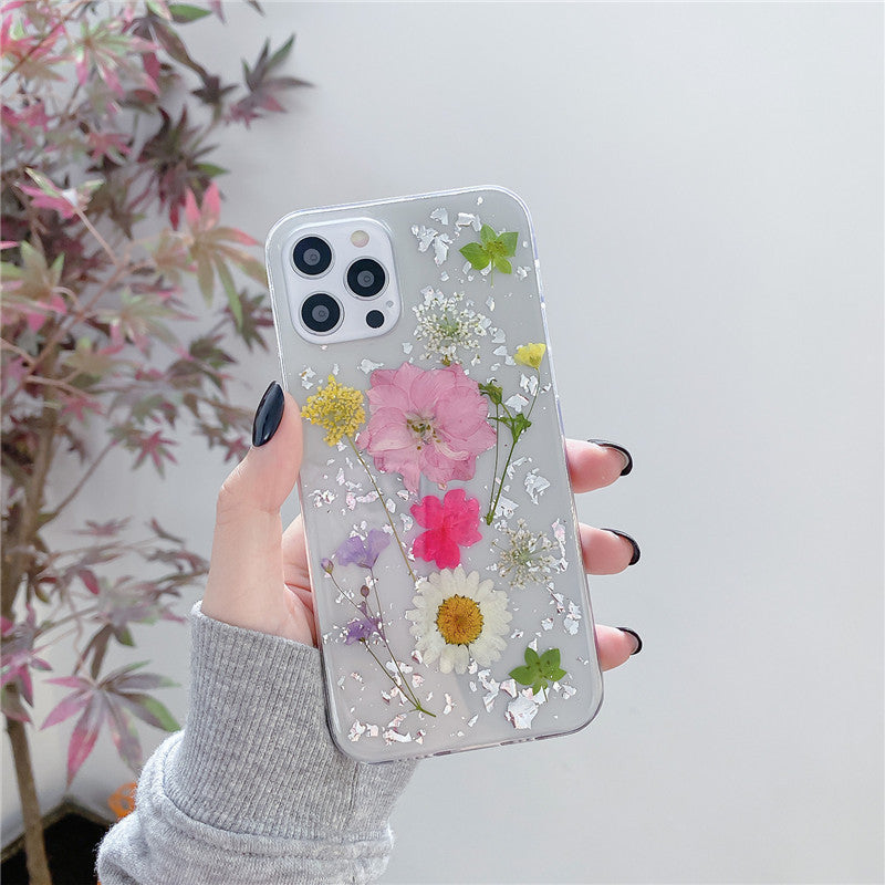 Silver Foil Phone Case - Dried Flowers For Mobile Phone Cases Epoxy Transparent