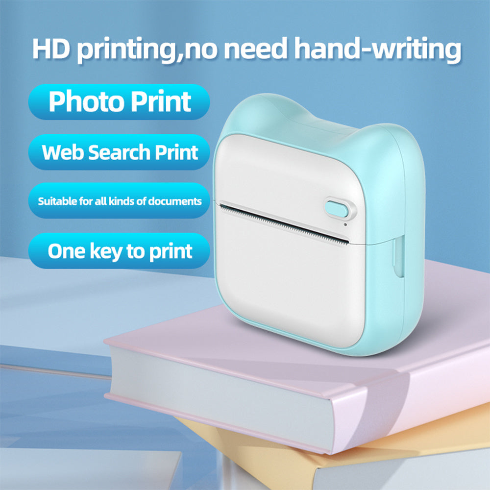 Mini Pocket Printer For Students - Portable Home Small Label Photo Bluetooth Thermal Printer