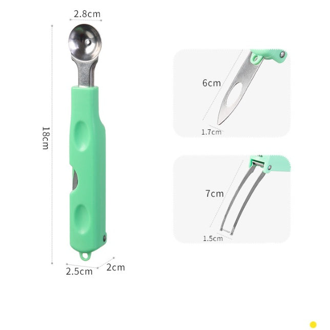 Stainless Steel Multifunctional 3-in-1 Watermelon Ball Digger & Fruit Slicer Tool! Stainless Steel Multifunctional Digging Spoon - JumoShop