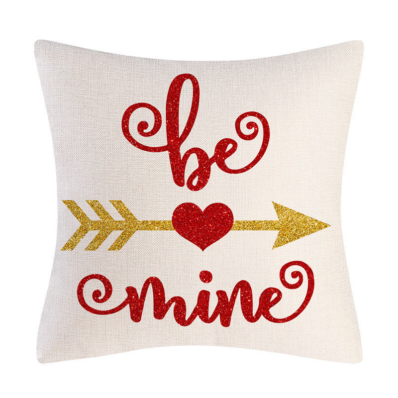 Valentine's Day Linen Cushion Cover - Pillowcase Holiday Gift