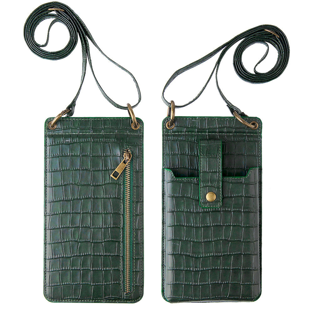 Multi-function Crossbody Bags For Mobile Phone - Crocodile-pattern Wallet Card Holder