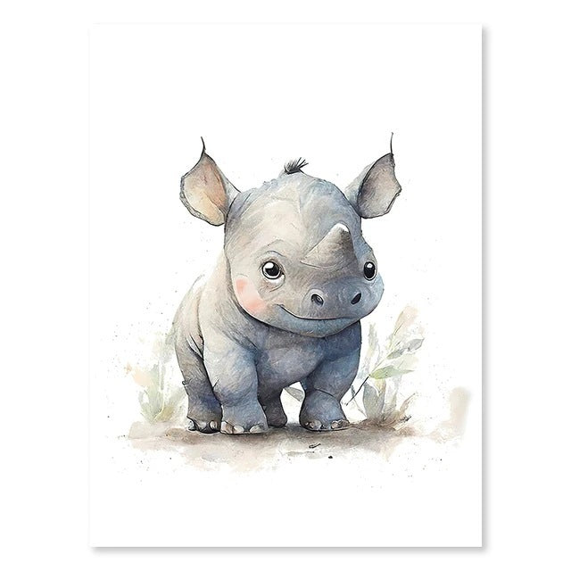 Cute Bedroom Animal inspired Wall Art – Frameless Canvas Hanging Painting! - JumoShop