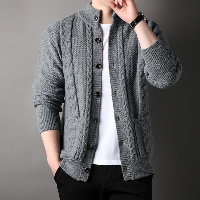 Single-breasted Sweater With Pockets for Men