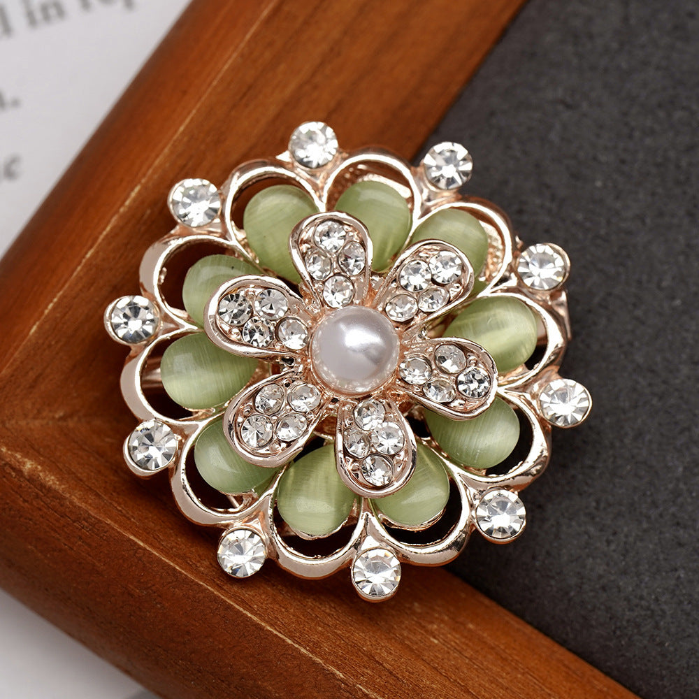Three-Dimensional Flower Scarf Buckle Brooch – Multifunctional Elegant Accessory
