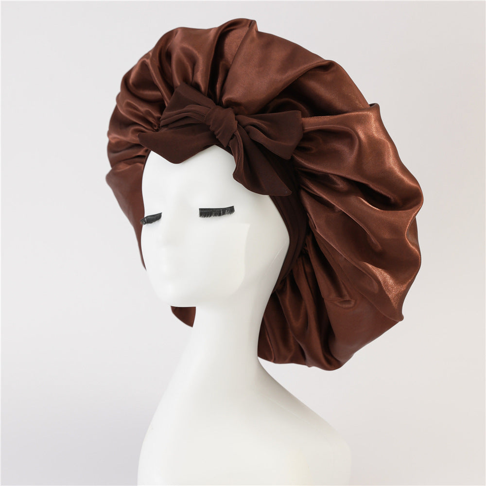 New Silk Bonnet - Women Satin Bonnet Hair Bonnet Night Sleep Cap Scarf Wrap For Curly Hair With Tie Band For Curly Hair