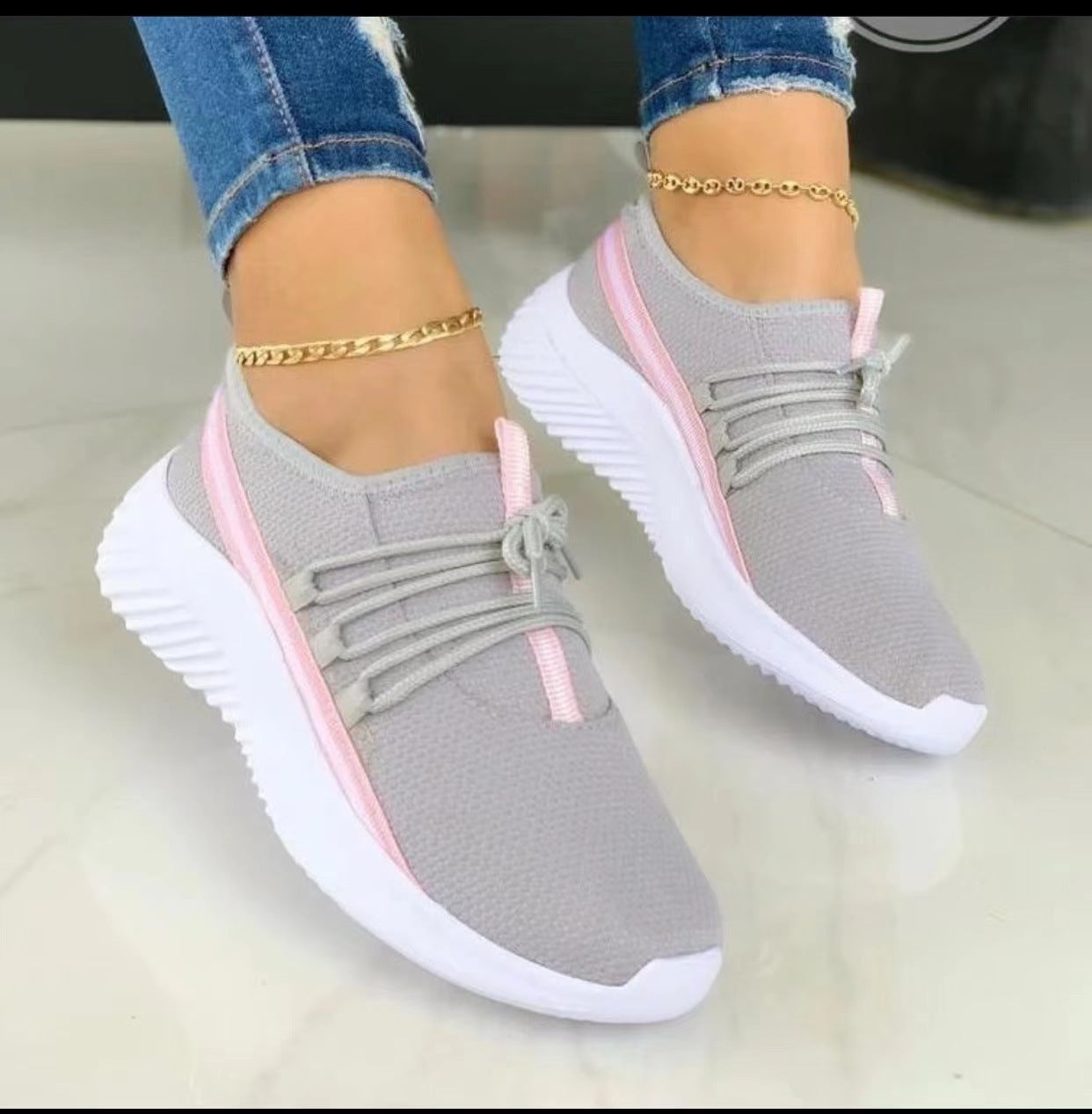 Stripe Sneakers For Women's Sports Shoes